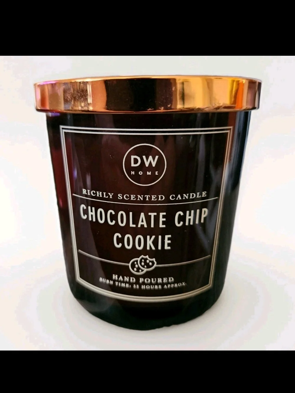 DW Home Chocolate Chip Cookie Scented Candle - Dark Brown with Rose Gold Lid